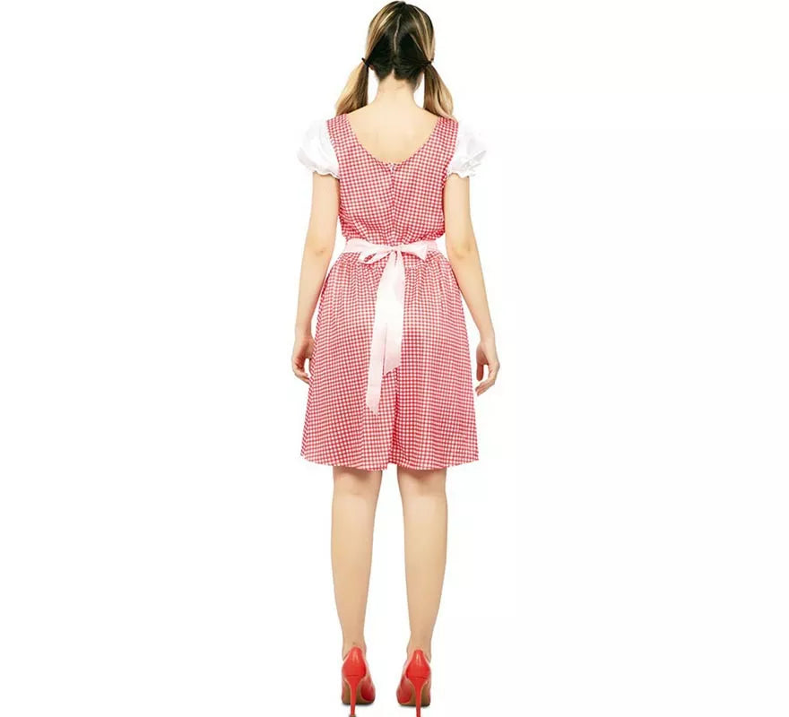 Disfraz de Bávara vestido rosa y verde para mujer