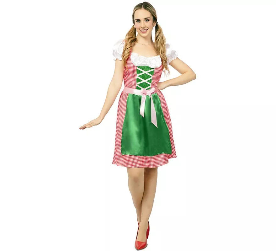 Translation missing: en.Disfraz de Bávara vestido rosa y verde para mujer
