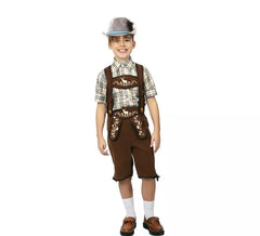 Classic brown striped Bavarian costume for boys