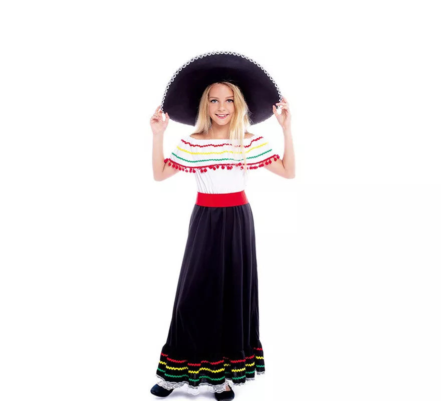 Disfraz de Belleza Mexicana con Falda para niña