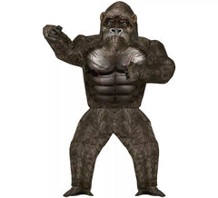 Black Big Kong costume with inflatable mask for adults