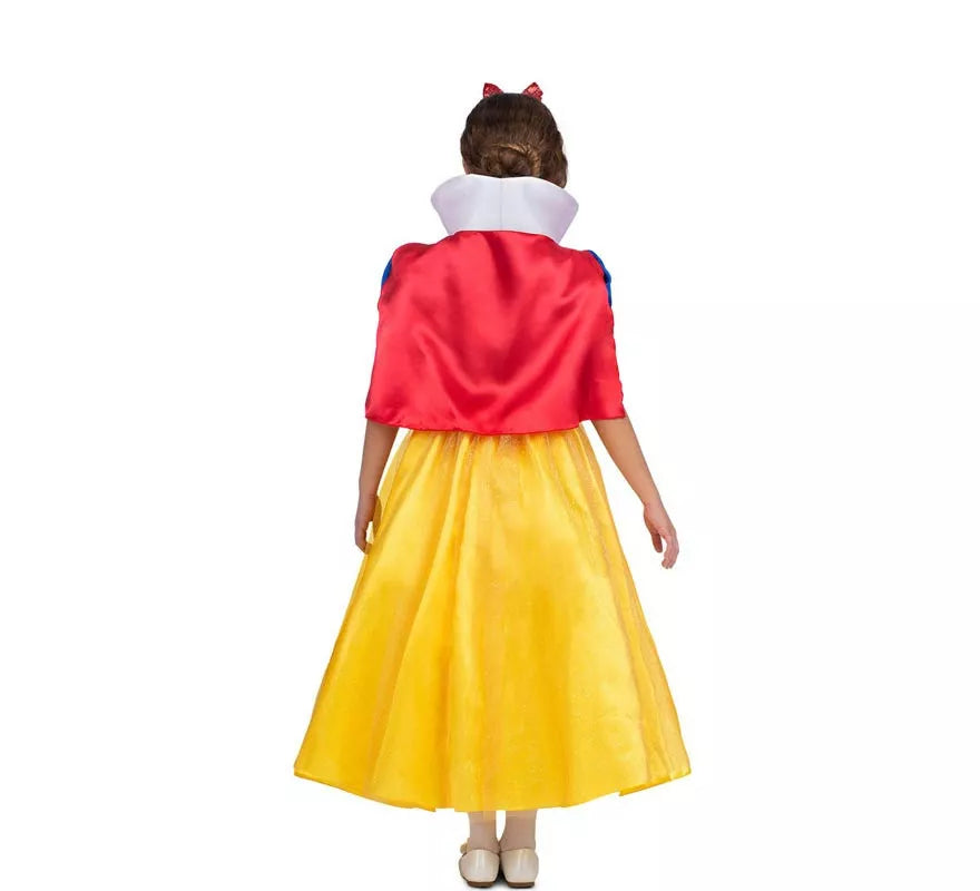 Disfraz de Blancanieves con diadema y capa para niña
