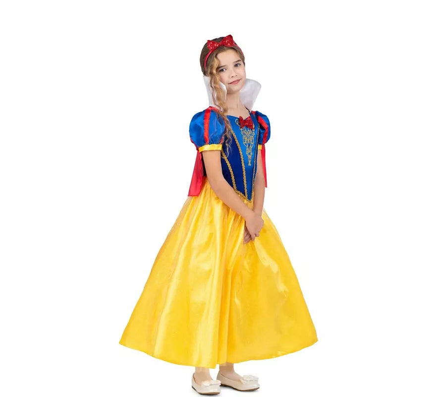 Disfraz de Blancanieves con diadema y capa para niña