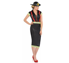 Pin-up firefighter costume for women