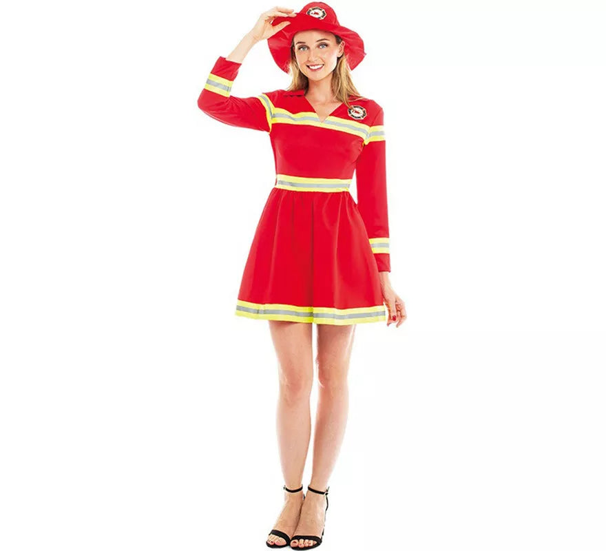 Translation missing: en.Disfraz de Bombera Rojo y Amarillo para mujer