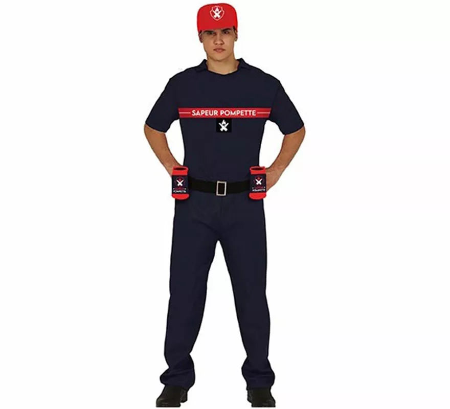 Translation missing: en.Disfraz de Bombero con Portabebidas para hombre