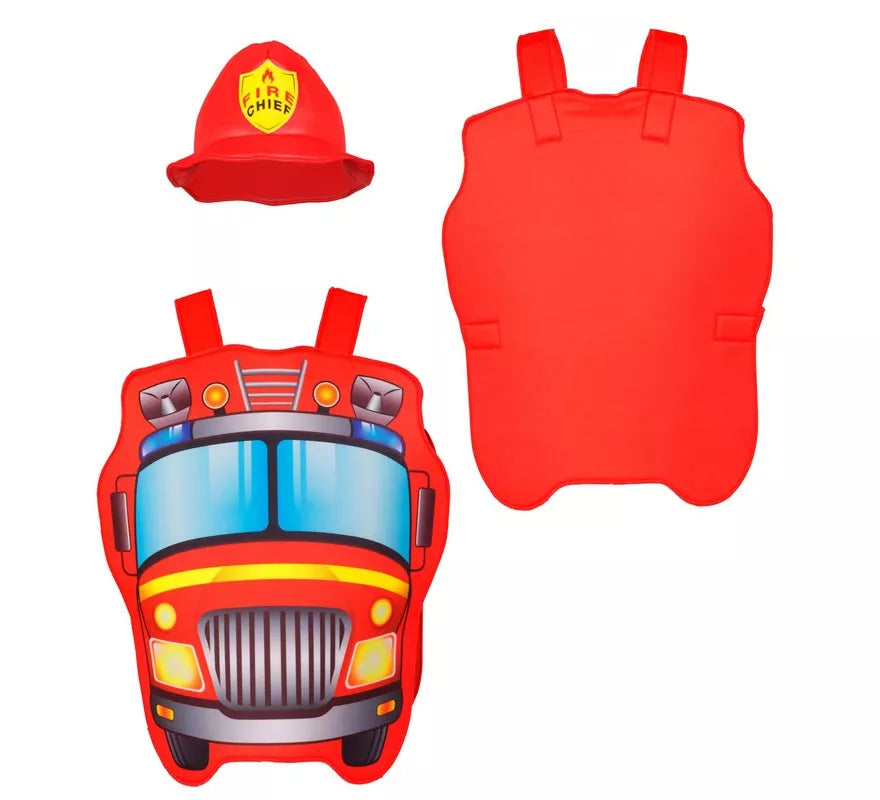 Translation missing: en.Disfraz de Bombero rojo con gorro para niños