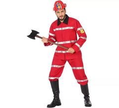 Red firefighter costume for men