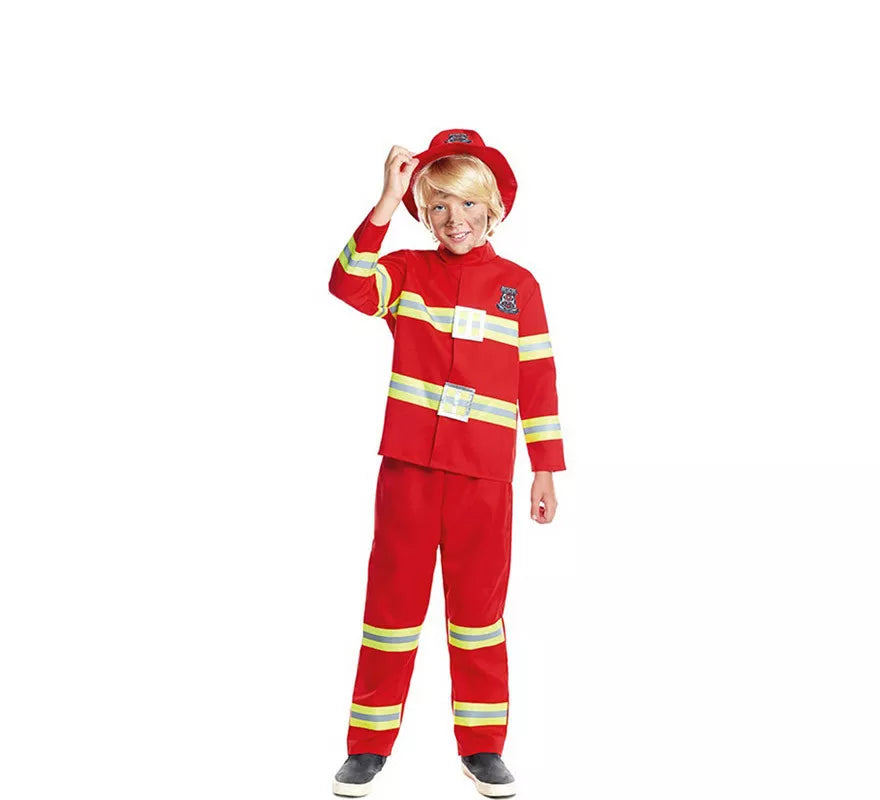 Translation missing: en.Disfraz de Bombero Rojo y Amarillo para niño
