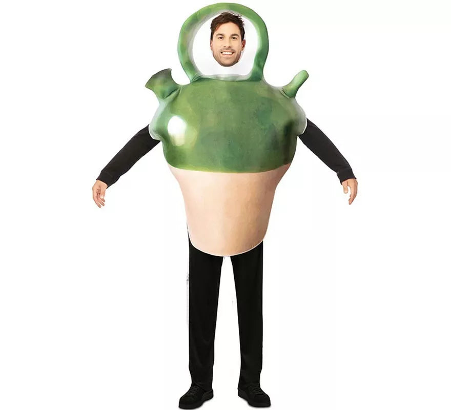 Disfraz de Botijo verde y beige para adulto
