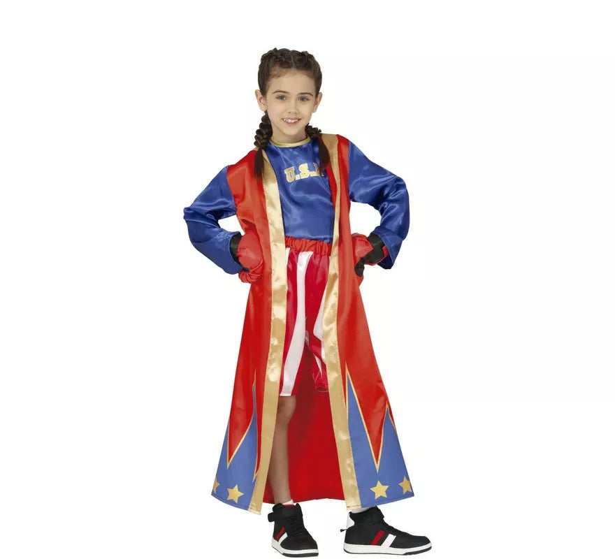 Disfraz de Boxeador Azul y Rojo para niños