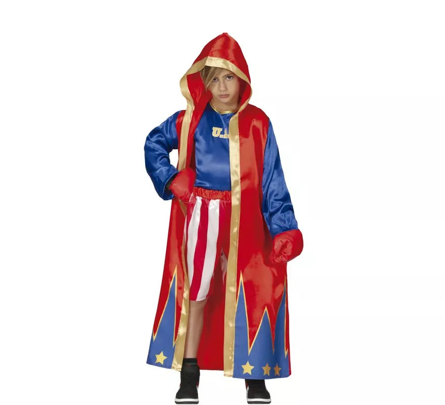 Disfraz de Boxeador Azul y Rojo para niños