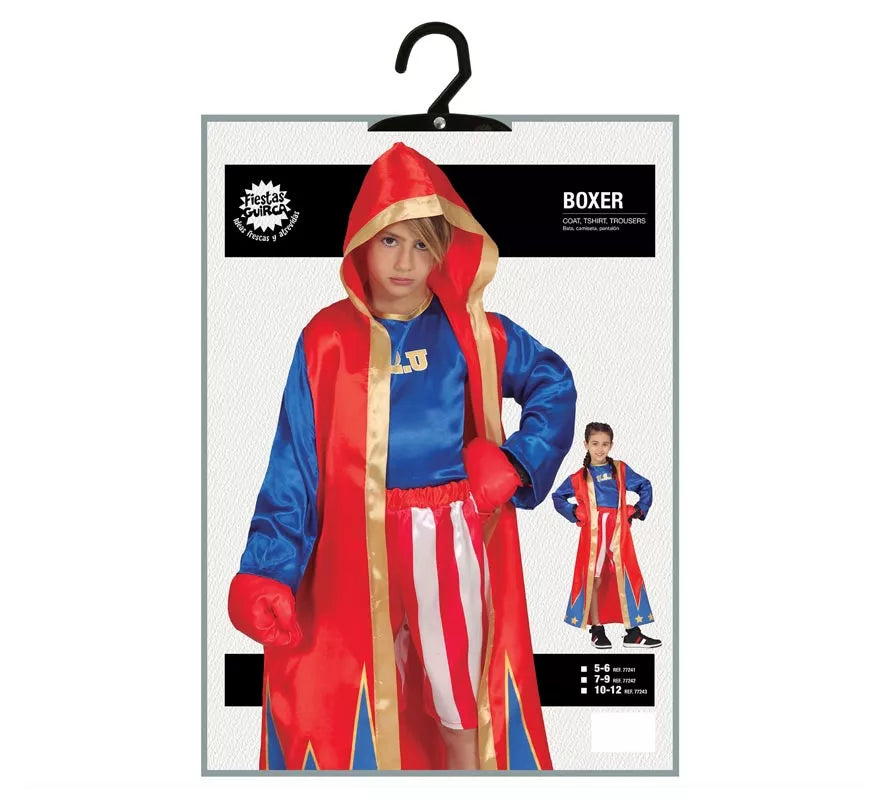Disfraz de Boxeador Azul y Rojo para niños