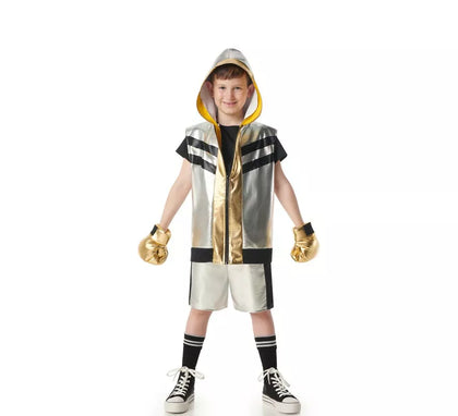 Disfraz de Boxeador plateado para niños