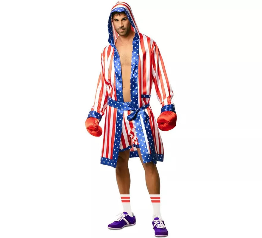 Translation missing: en.Disfraz de Boxeador Profesional USA con cinturón para hombre