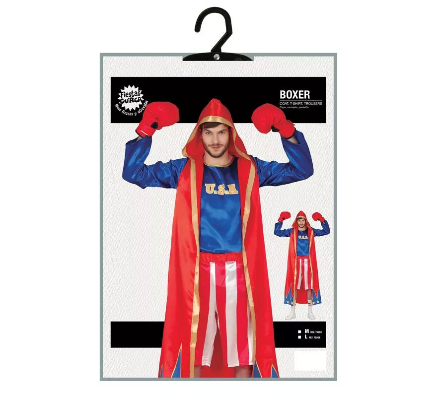 Translation missing: en.Disfraz de Boxeador Rojo y Azul para hombre