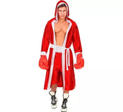 Disfraz de Boxeador rojo y blanco para hombre