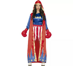 Blue and Red Boxer Costume for Women