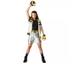 Gold glove boxer costume for women
