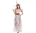 Disfraz de Bruja Buena rosa con sombrero para mujer