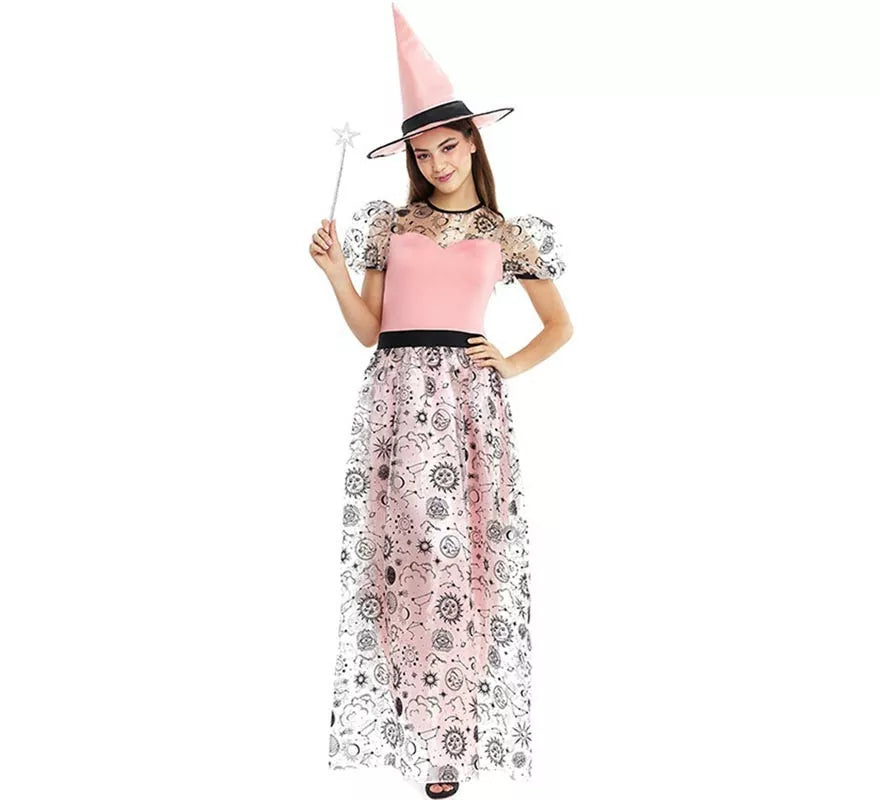 Translation missing: en.Disfraz de Bruja Buena rosa con sombrero para mujer