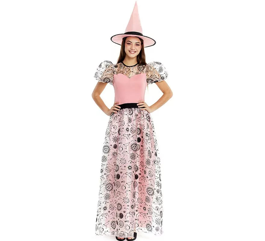 Translation missing: en.Disfraz de Bruja Buena rosa con sombrero para mujer