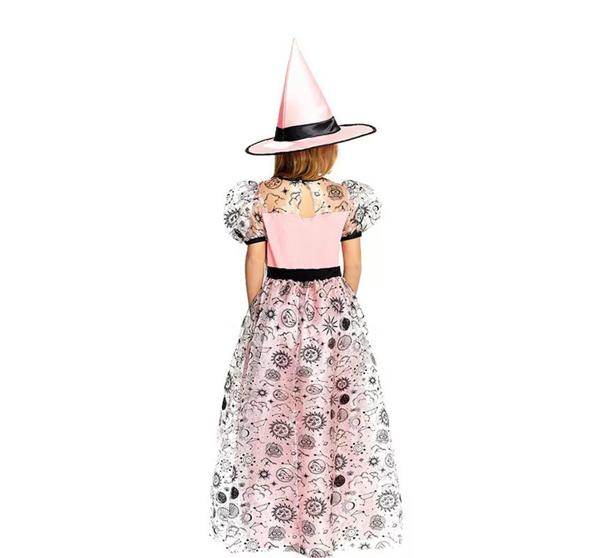 Translation missing: en.Disfraz de Bruja Buena rosa con sombrero para niña y adolescente