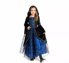 Blue Witch Costume with Stars for Girls