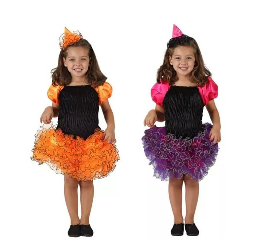 Translation missing: en.Disfraz de Bruja con falda volantes para niña en 2 colores y varias tallas