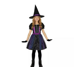 Dark Silver Stars Witch Costume for Girl