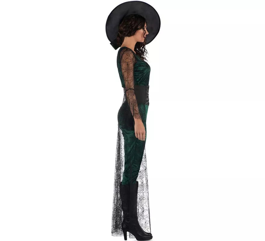 Disfraz de Bruja del Aquelarre verde para mujer