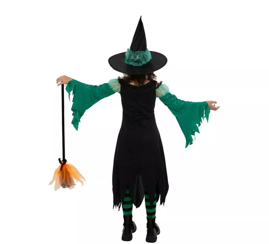 Translation missing: en.Disfraz de Bruja Esmeralda verde para niña