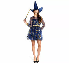 Blue Esoteric Witch Costume for Women