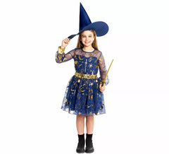 Blue Esoteric Witch Costume for Girls