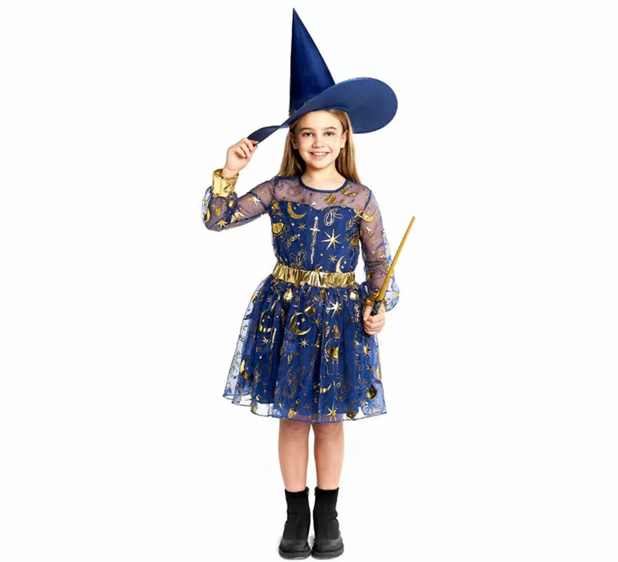 Translation missing: en.Disfraz de Bruja Esotérica azul para niña