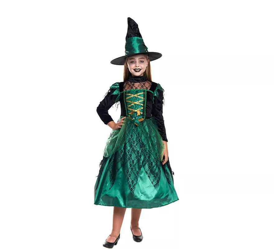 Translation missing: en.Disfraz de Bruja Magic Verde para niña