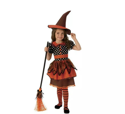 Disfraz de Bruja Negra y Naranja para niña