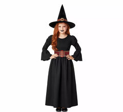 Black Witch Costume with Corset for Girl