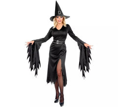 Black Witch Costume with Hat for Women
