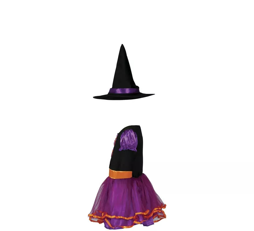 Translation missing: en.Disfraz de Bruja púrpura y naranja para niña y bebé