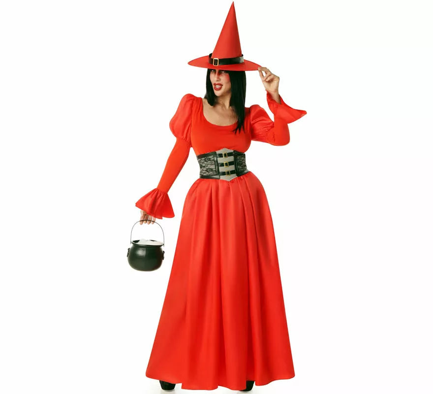 Translation missing: en.Disfraz de Bruja rojo con Corset para mujer