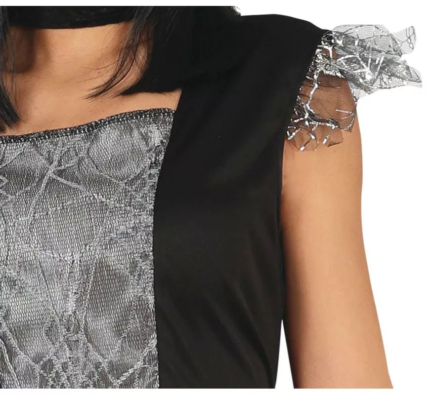 Disfraz de Bruja Spiderweb plateada para mujer
