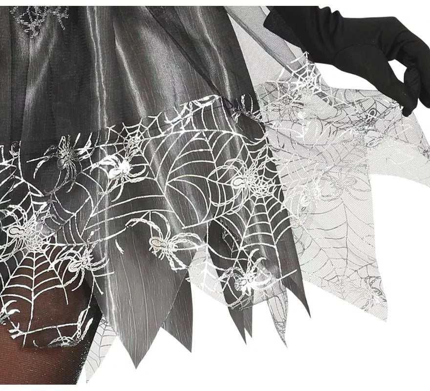 Disfraz de Bruja Spiderweb plateada para mujer
