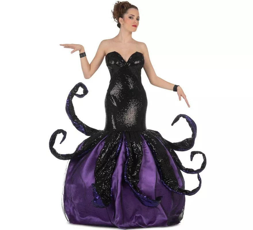 Disfraz de Bruja Villana del Mar morado para mujer