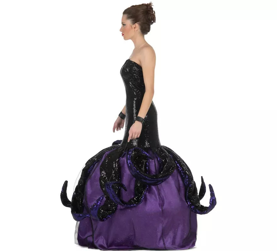 Disfraz de Bruja Villana del Mar morado para mujer