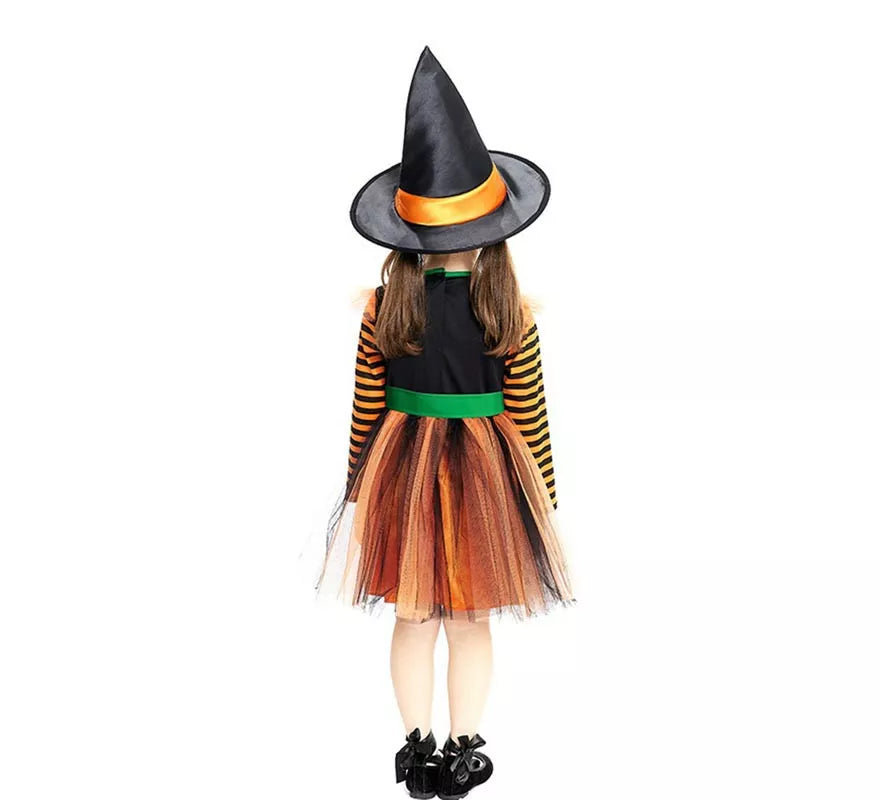Translation missing: en.Disfraz de Brujita Calabaza con sombrero para bebé y niña