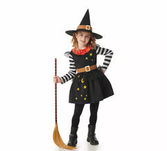 Little Witch with Stars black costume with girl