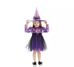 Lilac Baby Witch costume for girl and baby