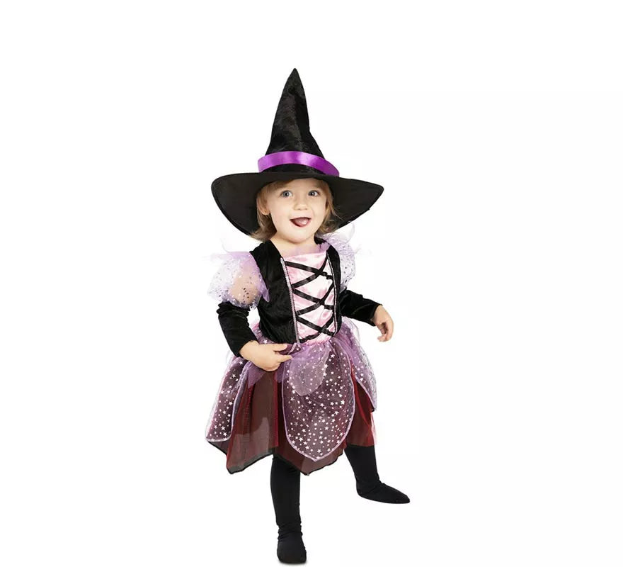 Disfraz de Brujita Morada para bebé y niña