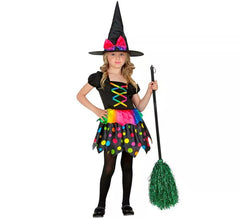 Multicolored witch costume for girls